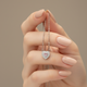 Pink zircon Halo Heart Necklace