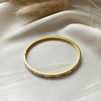 White Crystal Kada - 18k Gold (Demi Fine)