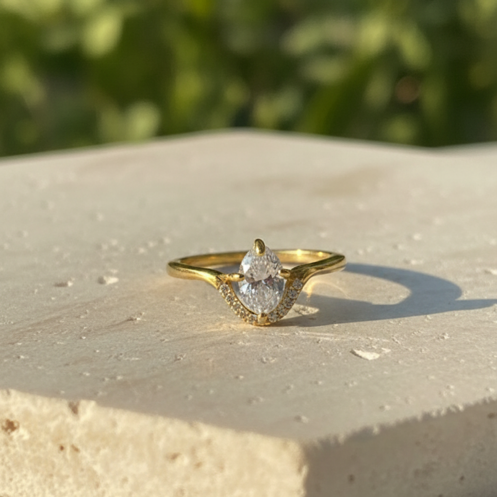 Tusk Chimes Leaf Ring