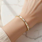 White Crystal Kada - 18k Gold (Demi Fine)