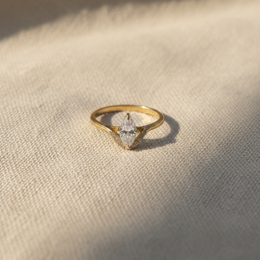 Tusk Chimes Leaf Ring