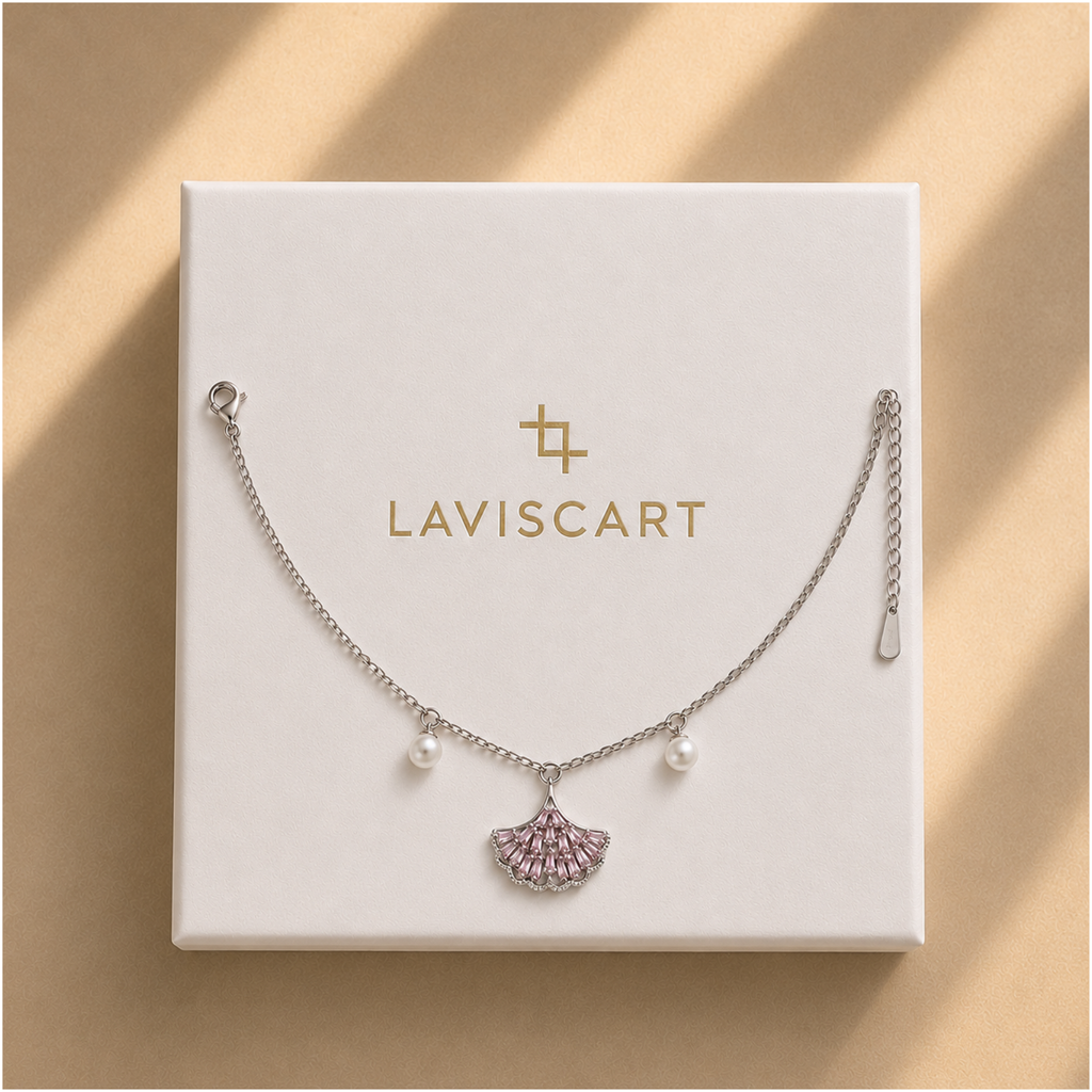 Pearl Fan Charm Anklet