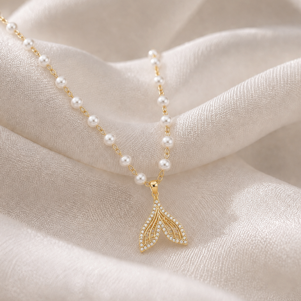 Pearl Angel Wing Necklace