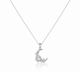 Moonlit Crescent Zircon Necklace