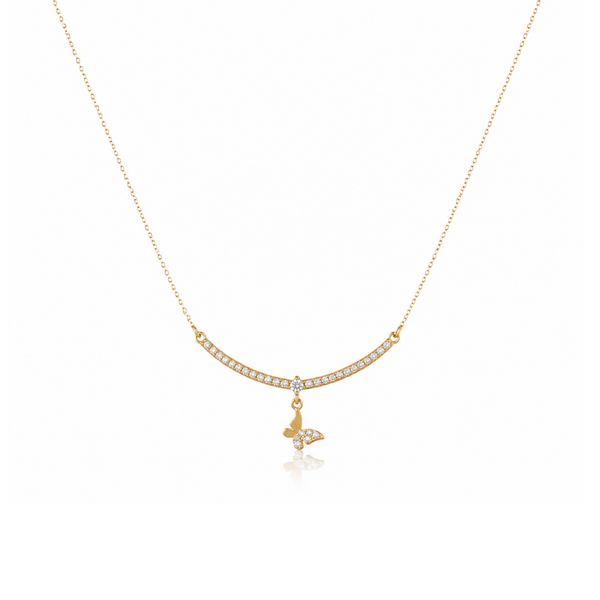 Minimalistic Butterfly Zircon Diamond Necklace