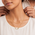 Golden Fishbone Layered Necklace