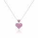 Pink Heart Zircon Diamond Necklace
