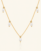 pearl drop necklace - 18K Gold ( Demi Fine)