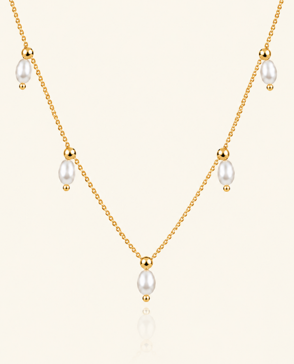 pearl drop necklace - 18K Gold ( Demi Fine)