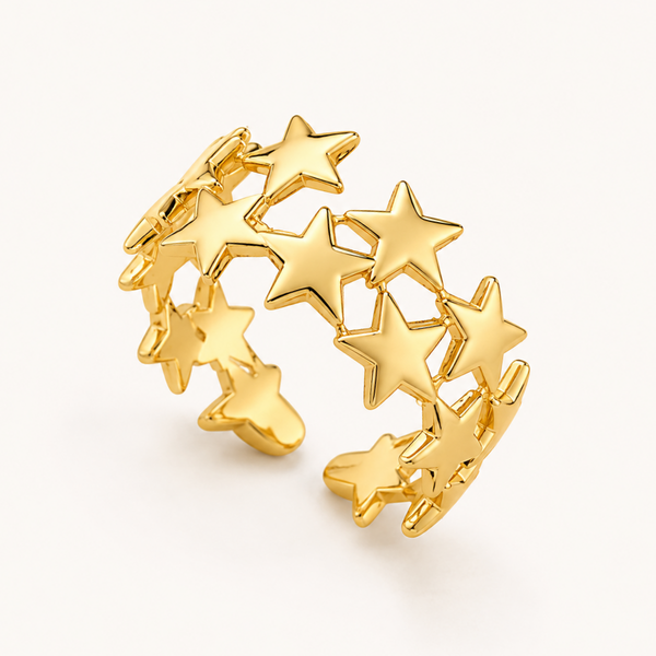 Twinkling Stars Ring - 18k carat gold ( demi fine )