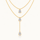 Double Layer Pear Necklace - 18k Gold ( Demi Fine )