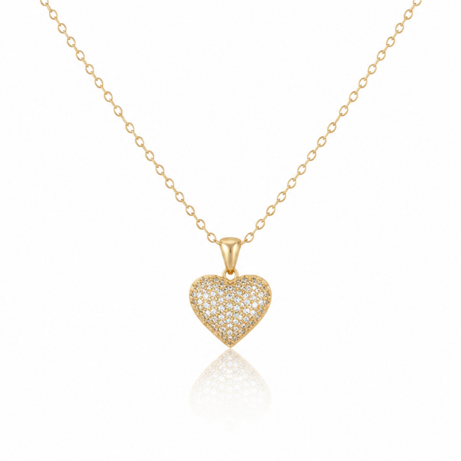Popping Heart Zircon Diamond Necklace