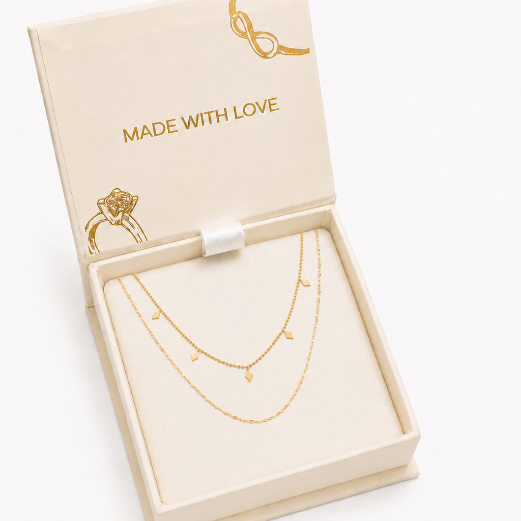 Golden Rhombus Layered Necklace