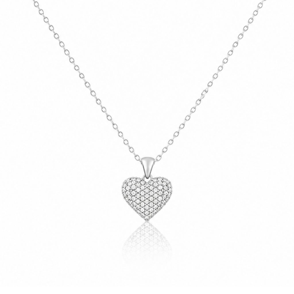 Popping Heart Zircon Diamond Necklace