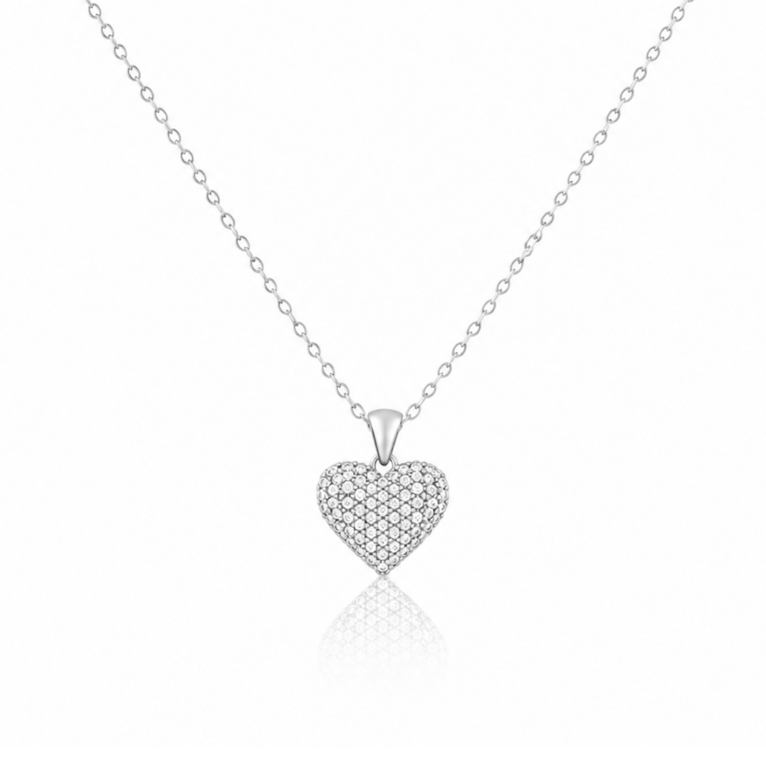 Popping Heart Zircon Diamond Necklace
