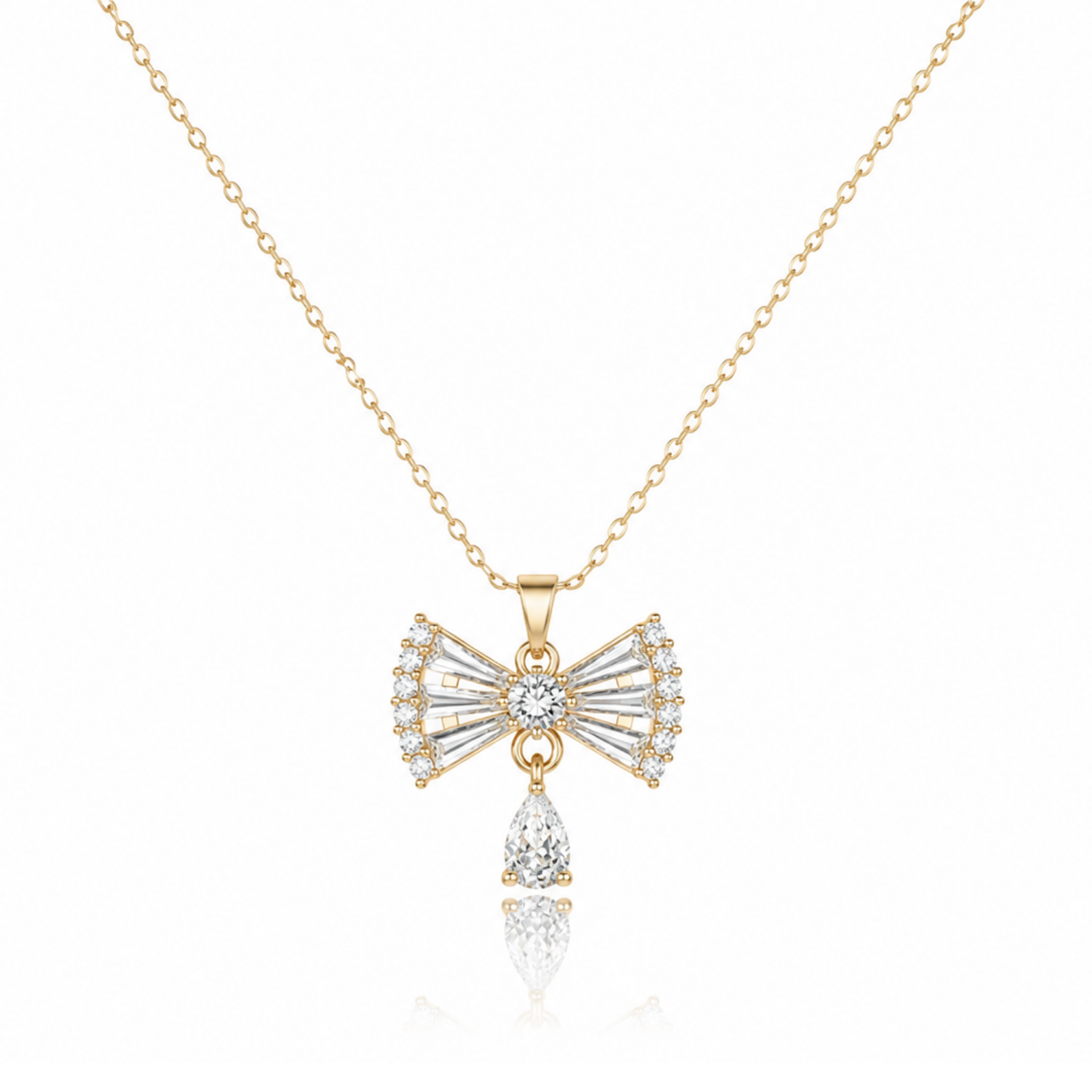 Pretty Bows Zircon Diamond Necklace