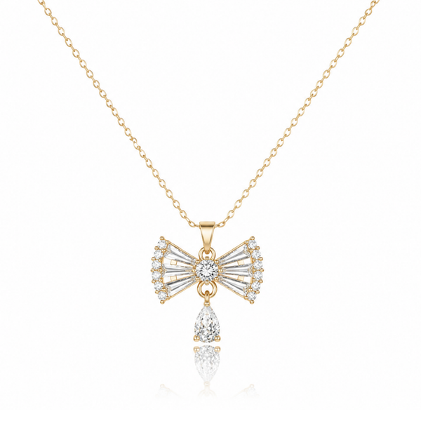 Pretty Bows Zircon Diamond Necklace