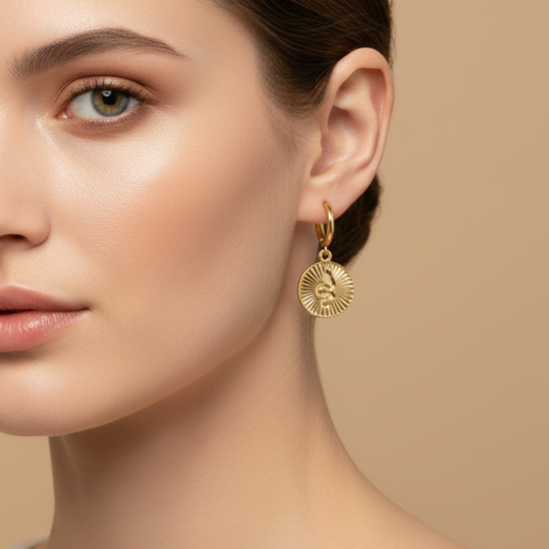 Snakeskin Coin Earrings