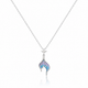Rhodium Plated Gushing Blue Necklace