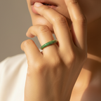 Green Pave Ring - 18k Gold (Demi Fine)