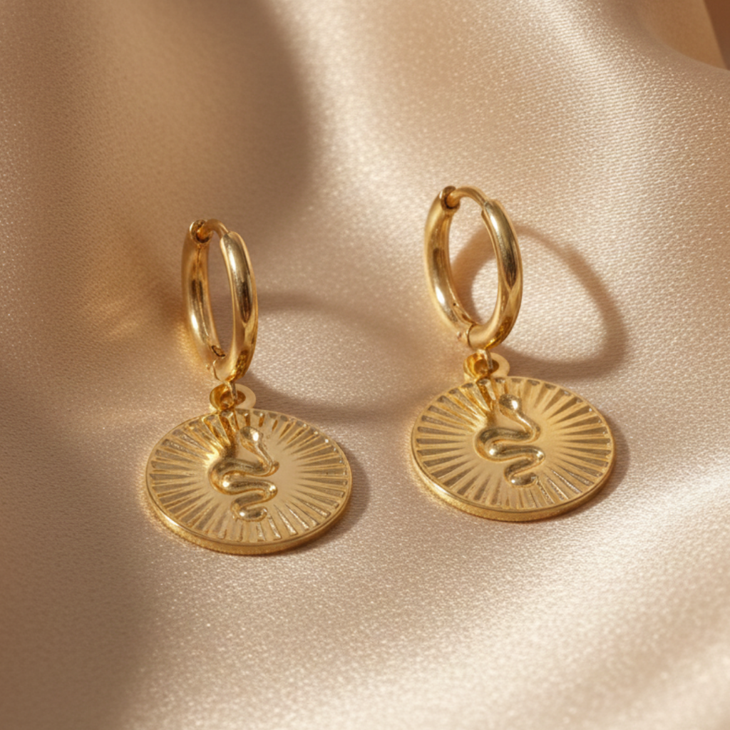 Snakeskin Coin Earrings