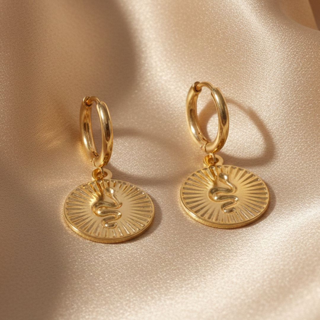 Snakeskin Coin Earrings
