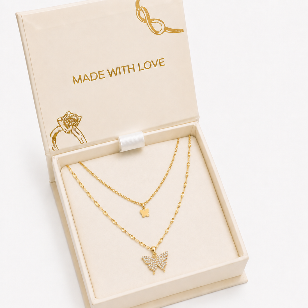 Crystal Flutter Layered Necklace