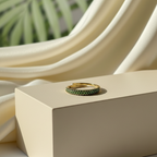 Green Pave Ring - 18k Gold (Demi Fine)