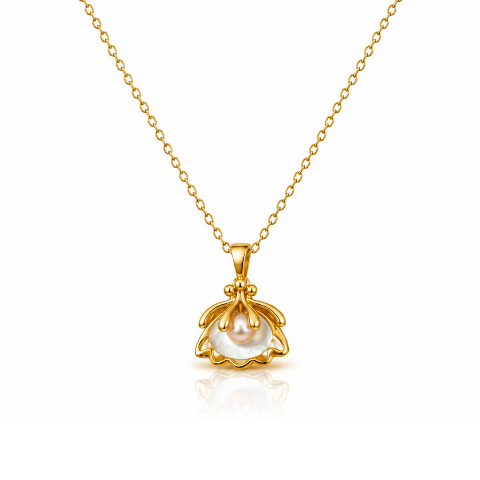 Shell Motif Pearl Necklace