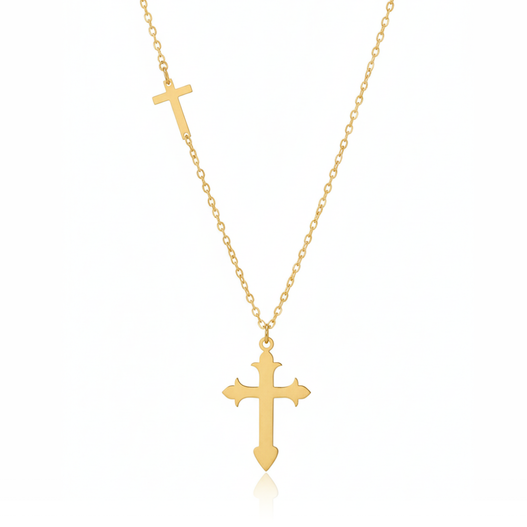 Christian Cross Charm Pendant Necklace