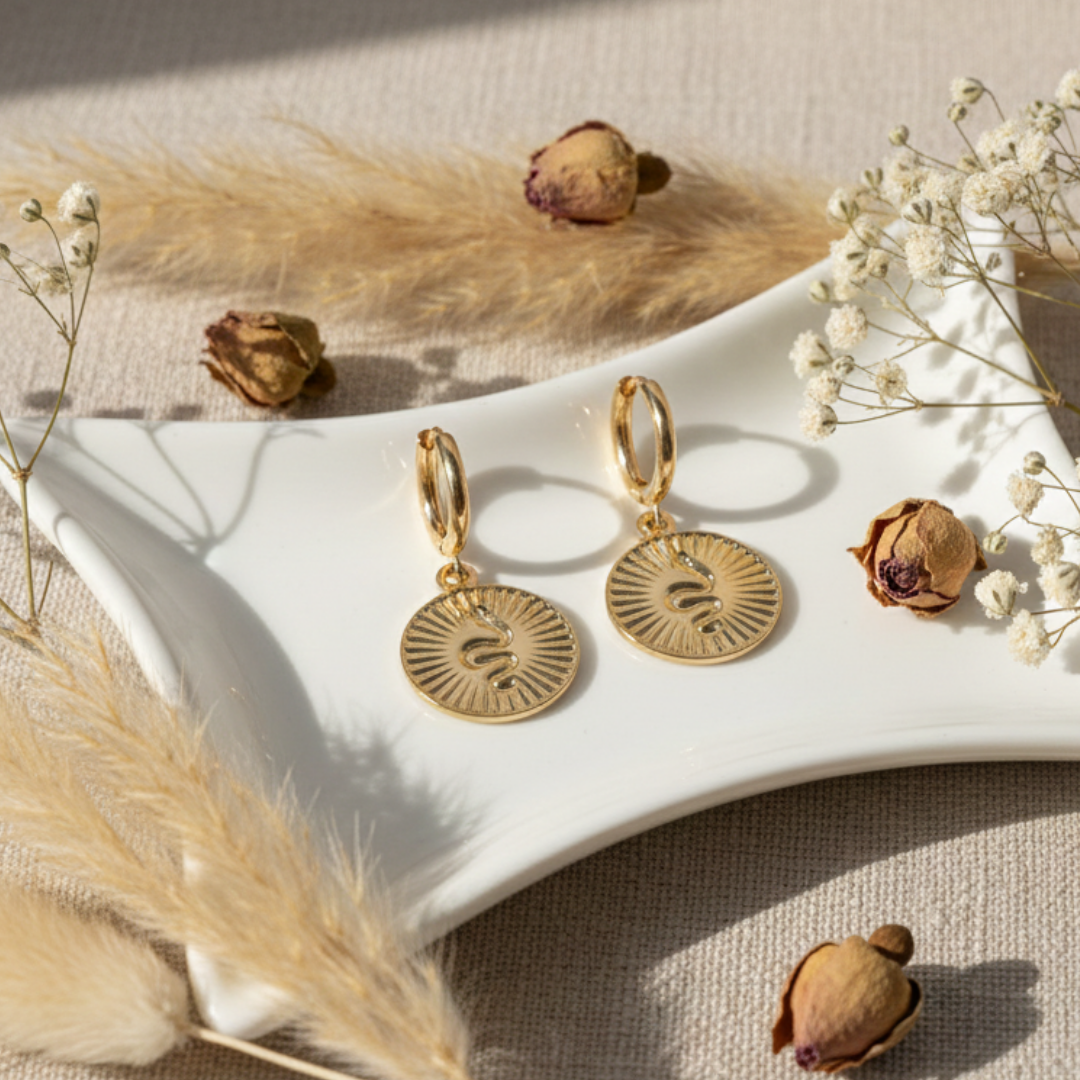 Snakeskin Coin Earrings