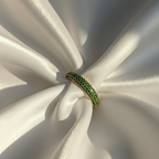 Green Pave Ring - 18k Gold (Demi Fine)