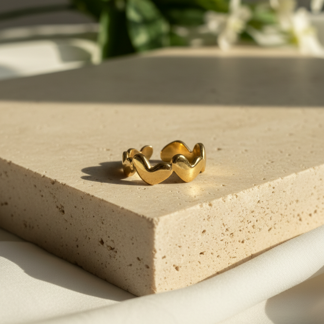 V-Shaped 18K Gold Plated Ring