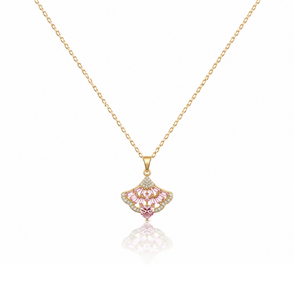 Shell-Shaped Zircon Diamond Necklace