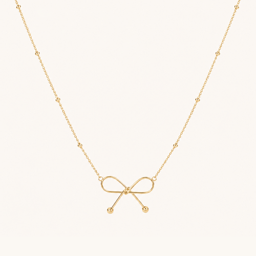 18k Gold Plated Opulent Ribbon Bow Necklace