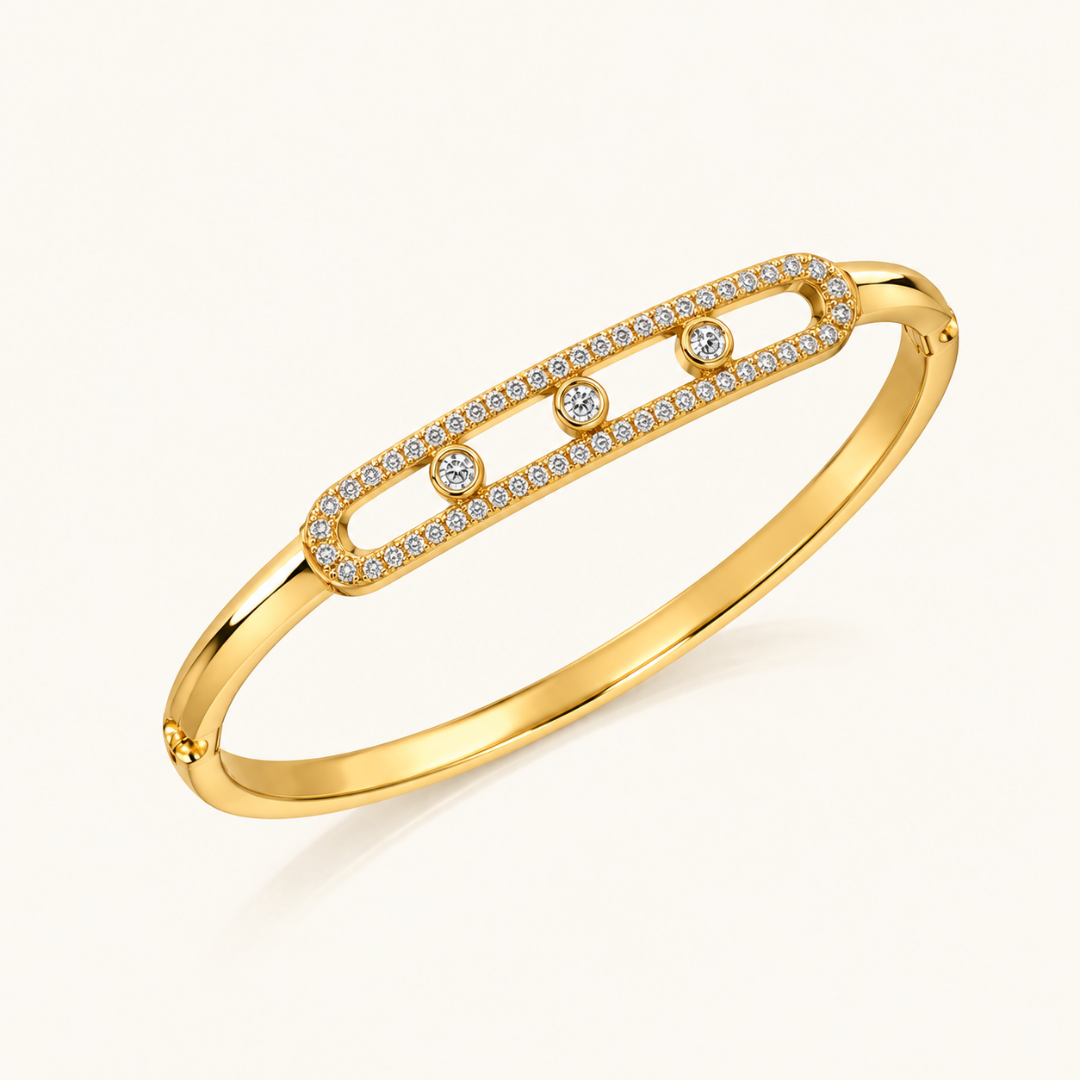 Three Dot Kada - 18k Gold ( Demi Fine )