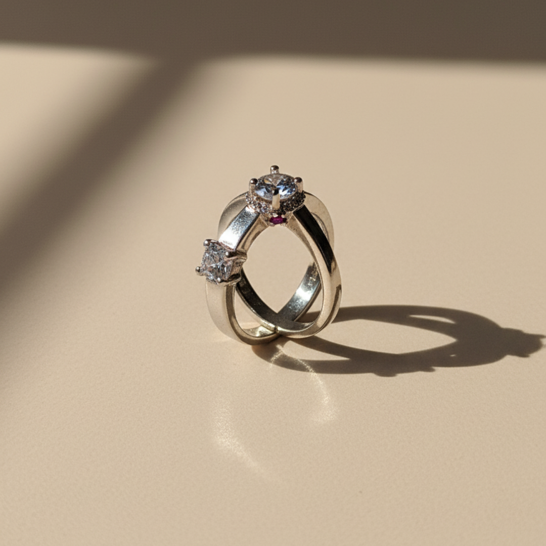 Silver Solitaire Ring