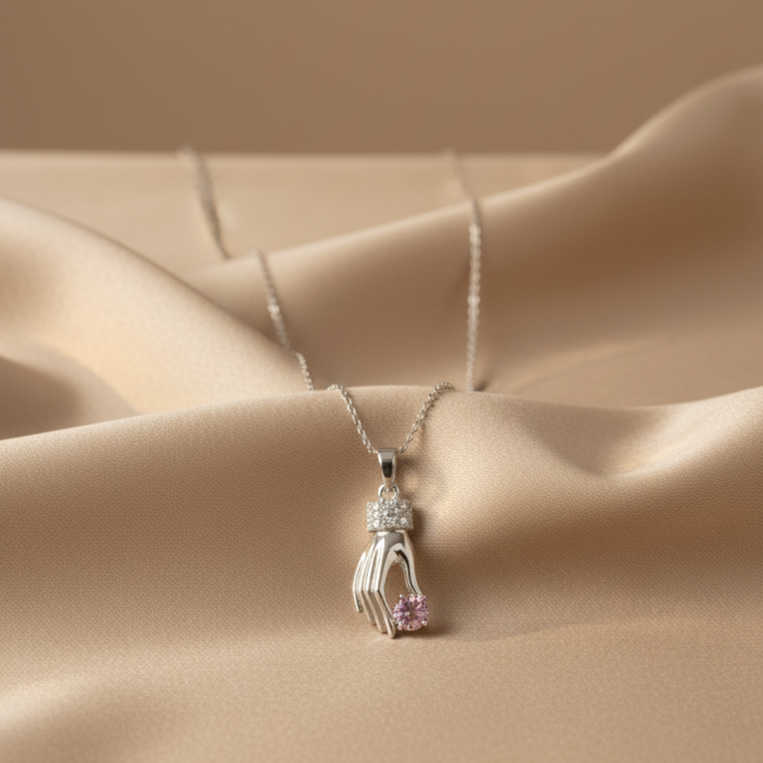 Ava Pink Zircon Diamond Necklace