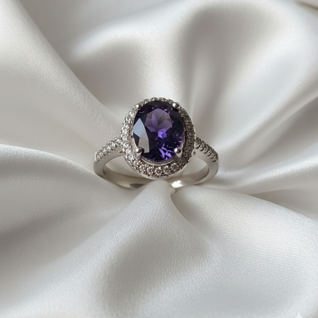 Oval Purple Zircon Ring