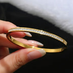 Diamond Edge Kada - 18k Gold (Demi Fine)