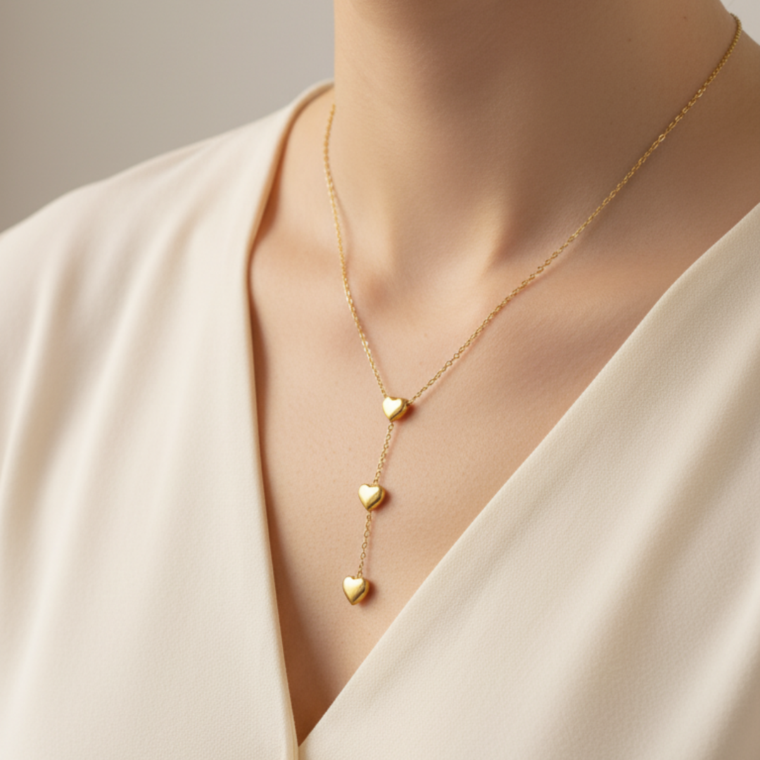 Triple Heart Gold-Plated Chain