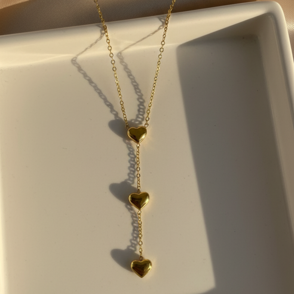 Triple Heart Gold-Plated Chain