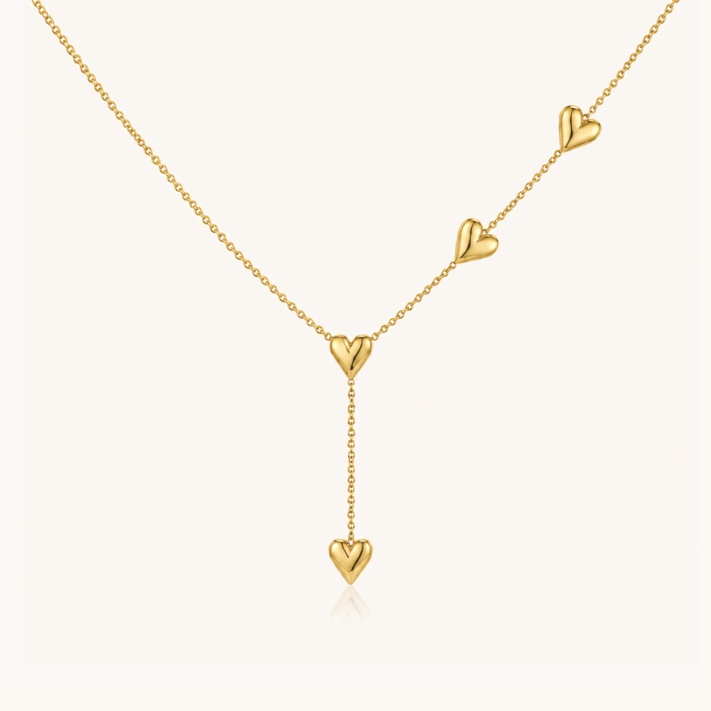 Heart Trail Necklace - 18K Gold (Demi Fine)