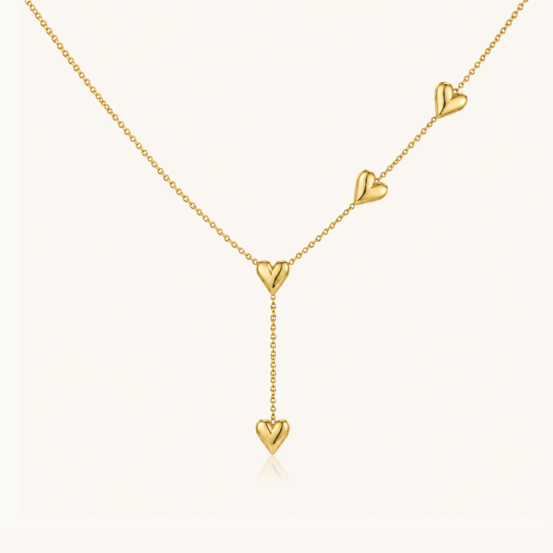 Heart Trail Necklace - 18K Gold (Demi Fine)