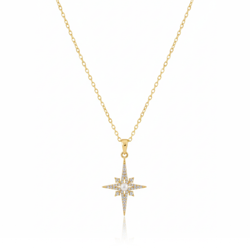 Celestial Pearl And Zircon Diamond Necklace