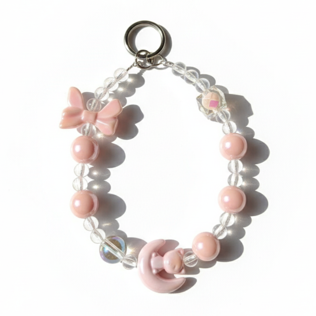 Pastel Dream Bow & Moon Strap Charm