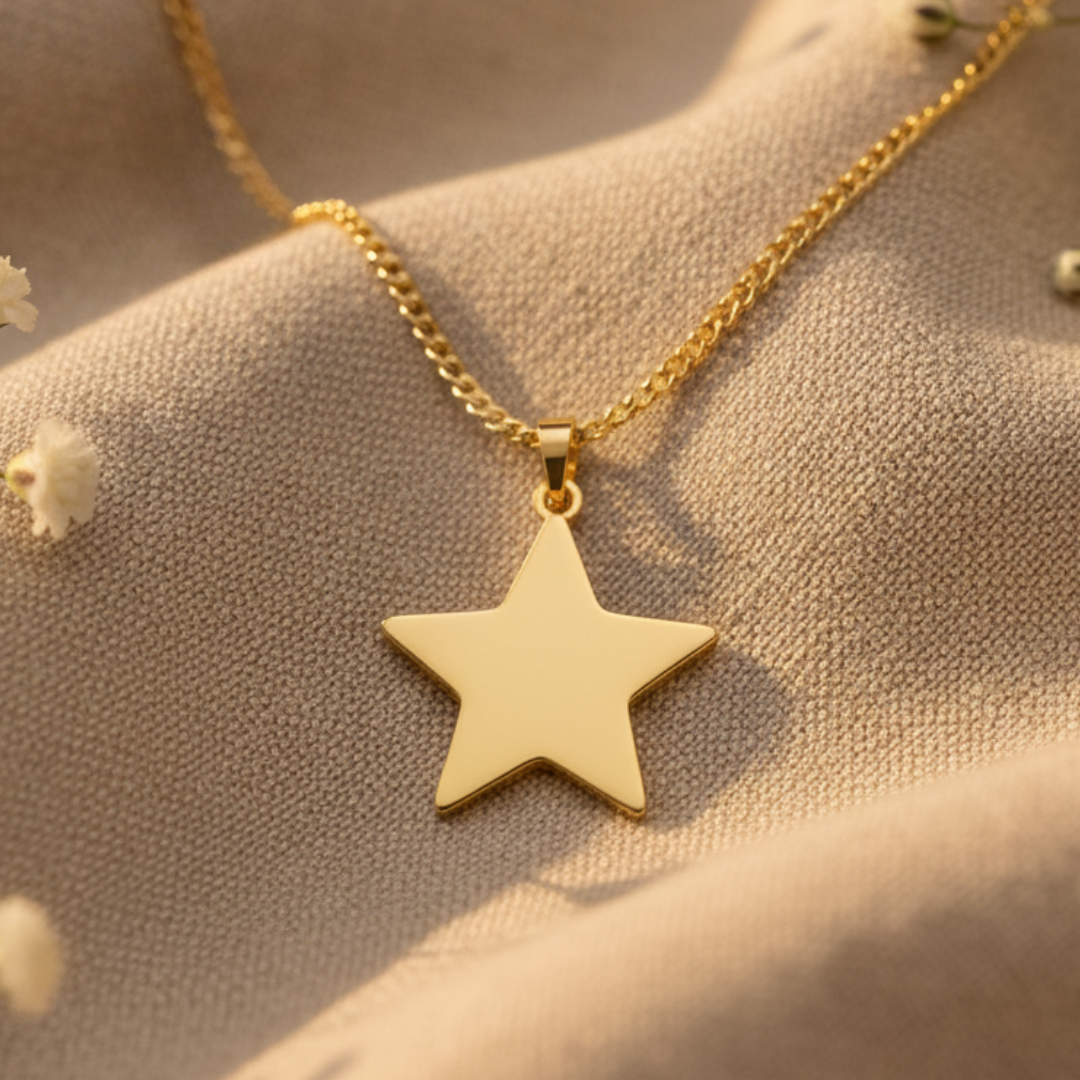 Solid Star Pendant Necklace
