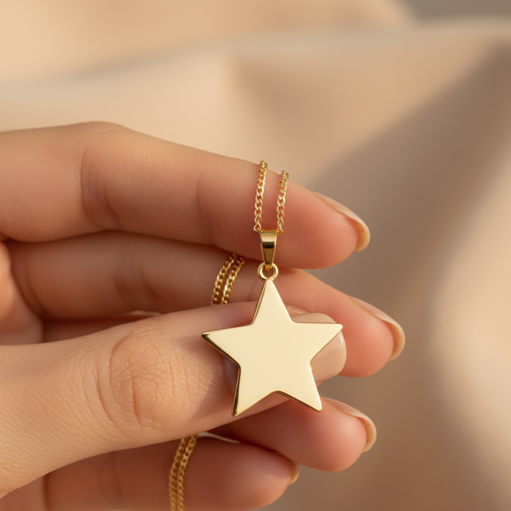 Solid Star Pendant Necklace