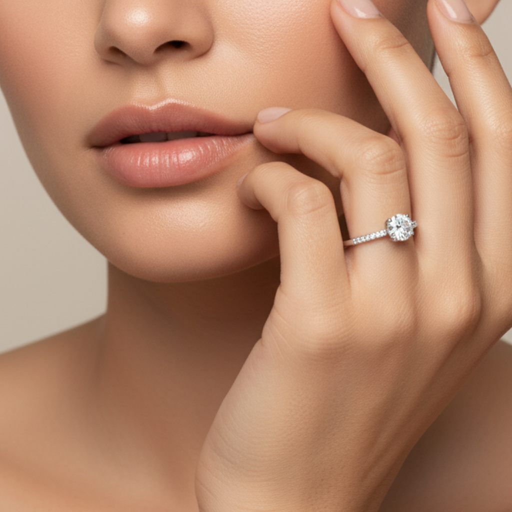 Linear Pave Zircon Ring