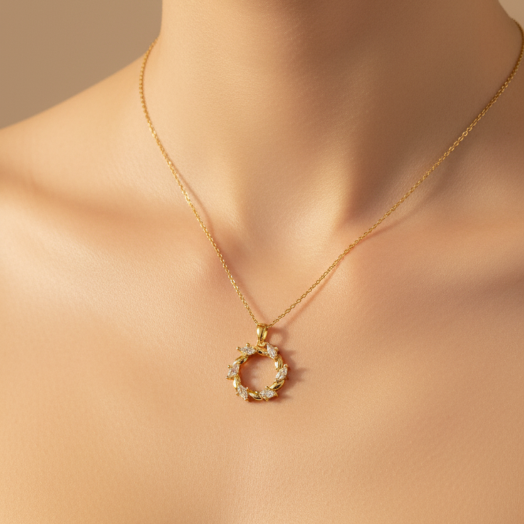 Infinite Swirl Zircon Diamond Necklace